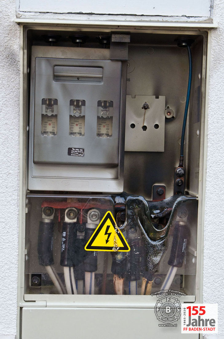 20201112 Brand eines E-Hausanschlusskasten in Badener Innenstadt