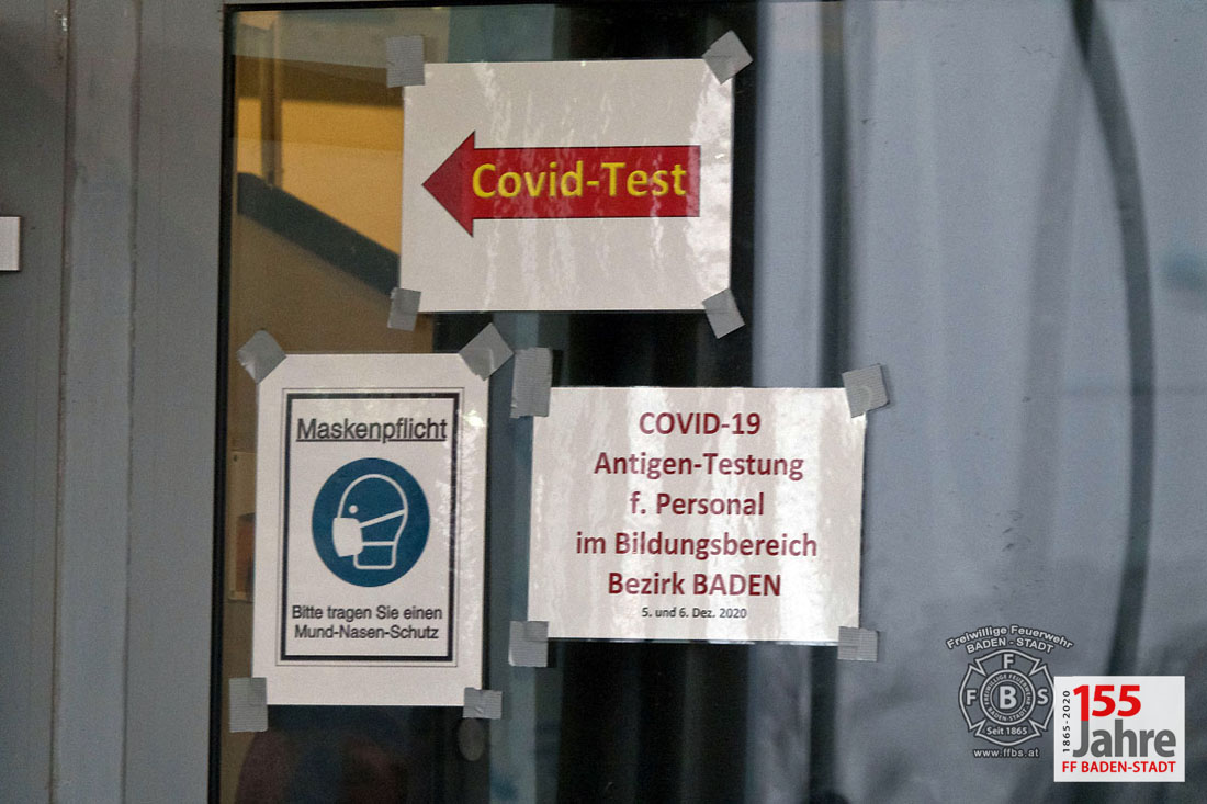 20201205_COVID-19 Antigen Testung in Baden für Personal im Bildungsbereich Bezirk BADEN