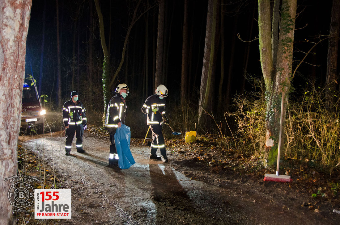 20201207 Verkehrsunfall im Waldgebiet Richtung Rudolfshof Baden