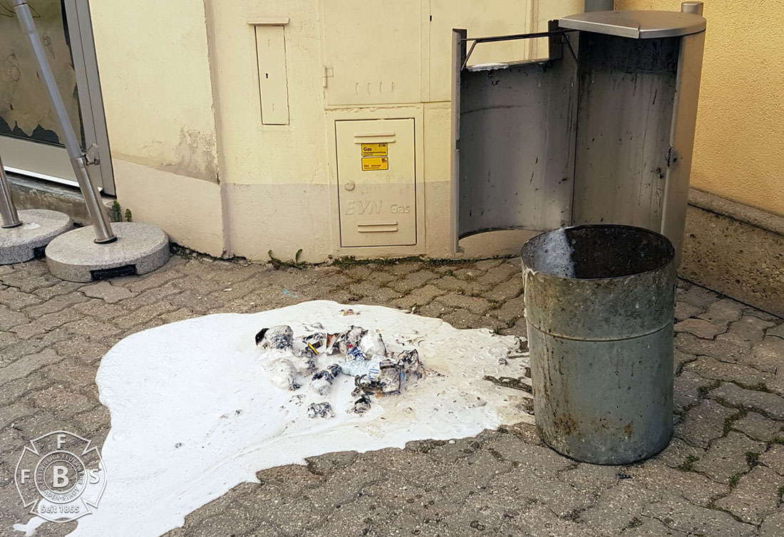 20190118 Müllbehälterbrand FUZO Baden  Foto: Fritz Beichbuchner